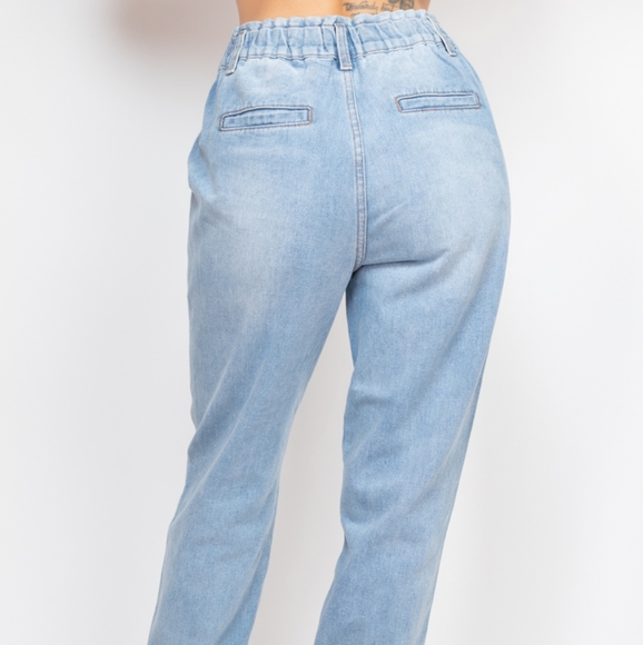 Denim Distressed Joggers - Picture 5 of 6